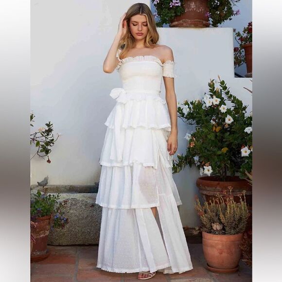 NEW V. Chapman Angelina Dress in White Meringue Size 0 - Picture 5 of 16